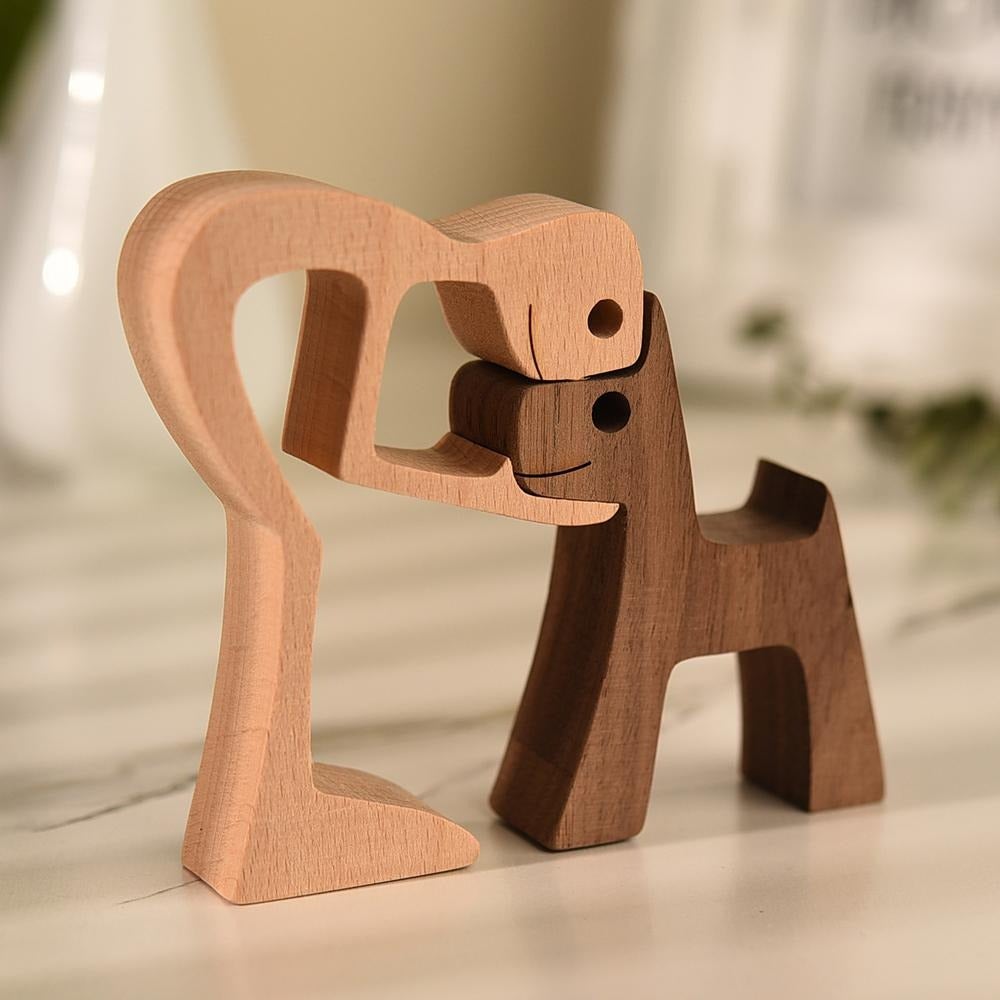WoodBuddy™ | Houten Bild von Männern und Hunden