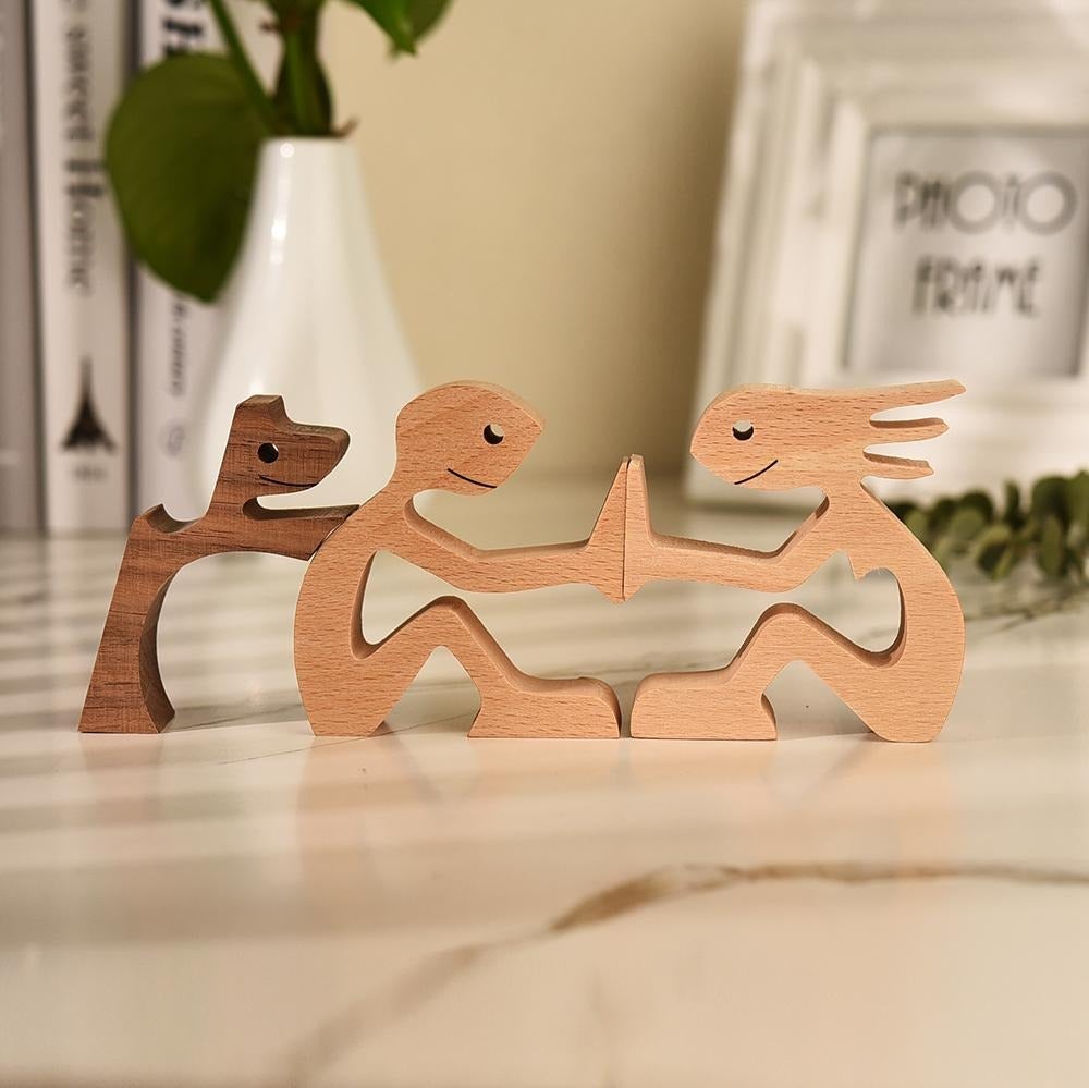 WoodBuddy™ | Houten Bild von Männern und Hunden