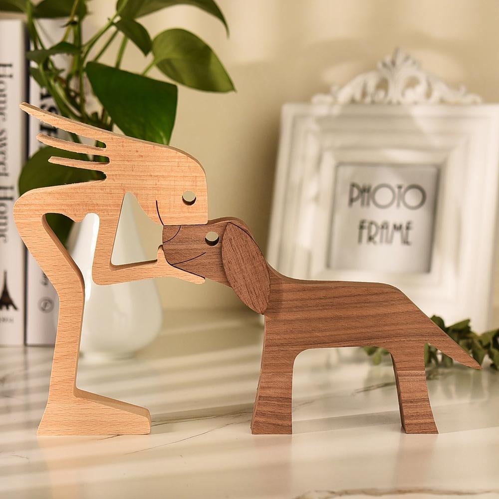 WoodBuddy™ | Houten Bild von Männern und Hunden