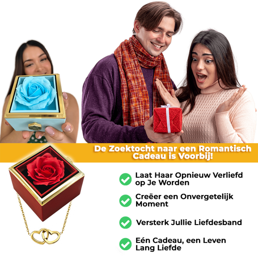 Heartlink™ | Dubbele Hart Ketting met Rozenkist