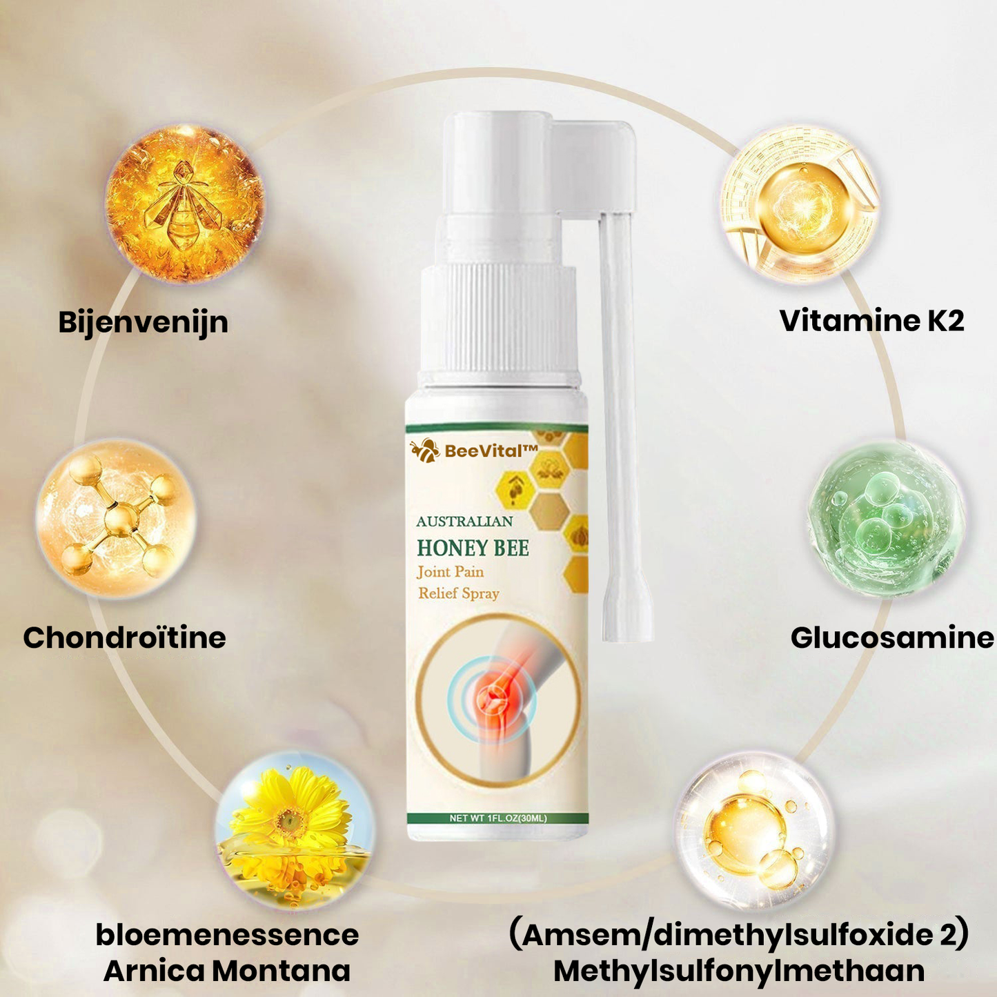 BeeVital™ | Bijenvenijn voor pijnbeleuchtunging and botgenezing in a spray 